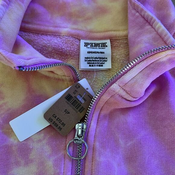 Victoria’s Secret Pink oversized Pink Tie dyed Sweatshirt, size Small, NWT - Picture 6 of 11